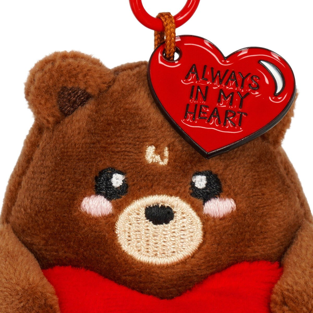 Legami Porte-clés en peluche, Super doux, Mini, Ours en peluche toujours dans mon cœur, 11 cm