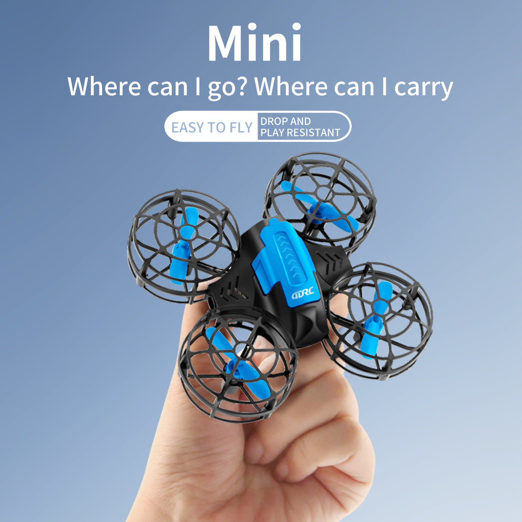 4DRC V18 Mini Drone pour enfants débutants, Quadricoptère RC avec 2 batteries, Longue autonomie, Contrôle automatique de l'altitude, Figures de tonneau 3D, Mode sans tête