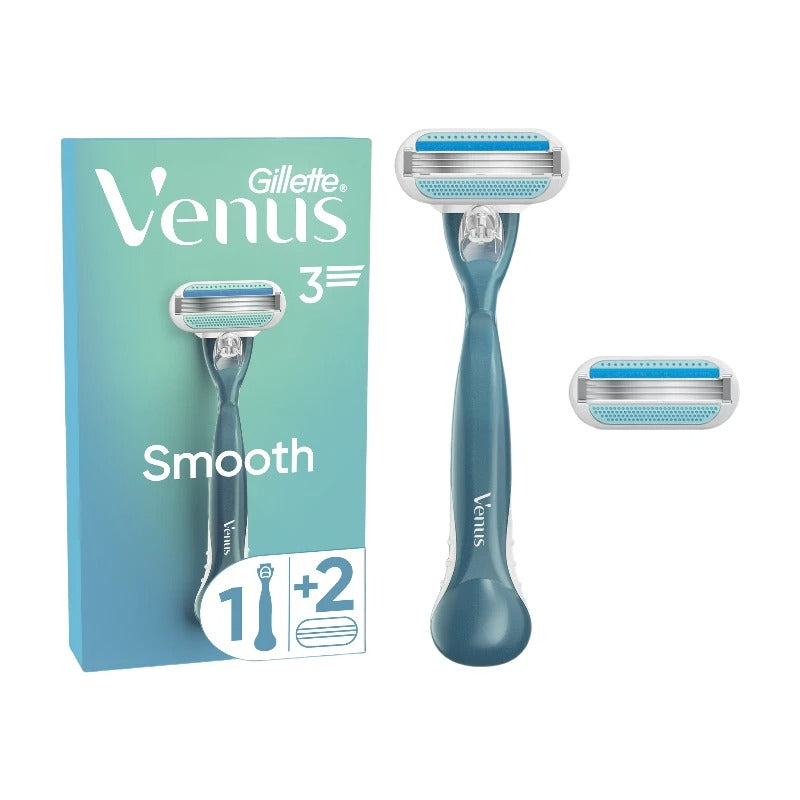 Gillette Venus Smooth Rasoir pour femme 1 manche + 2 recharges de lames de rasoir