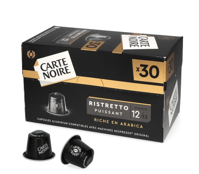 CARTE NOIRE Lot de 30 capsules compatibles Nespresso Ristretto