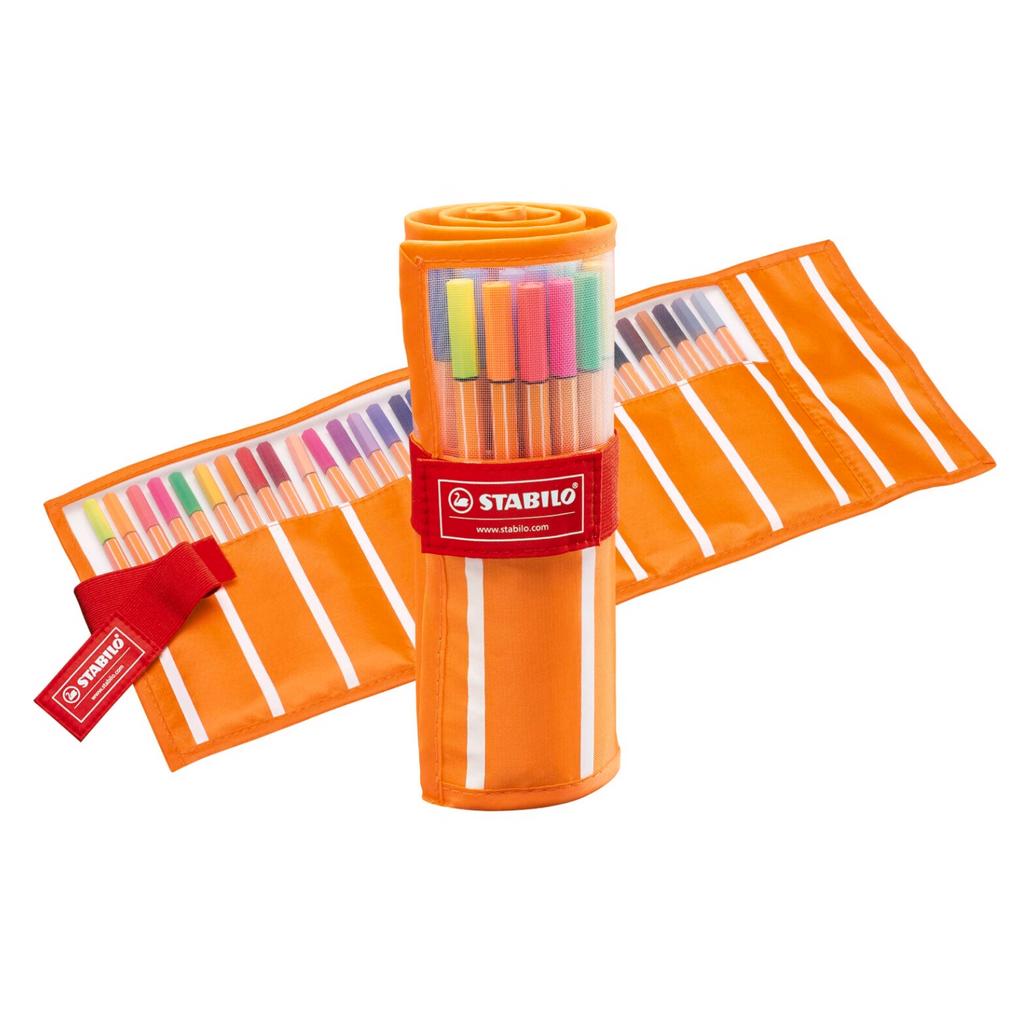 STABILO Point 88 Lot de 30 feutres à pointes fines avec trousse enroulable