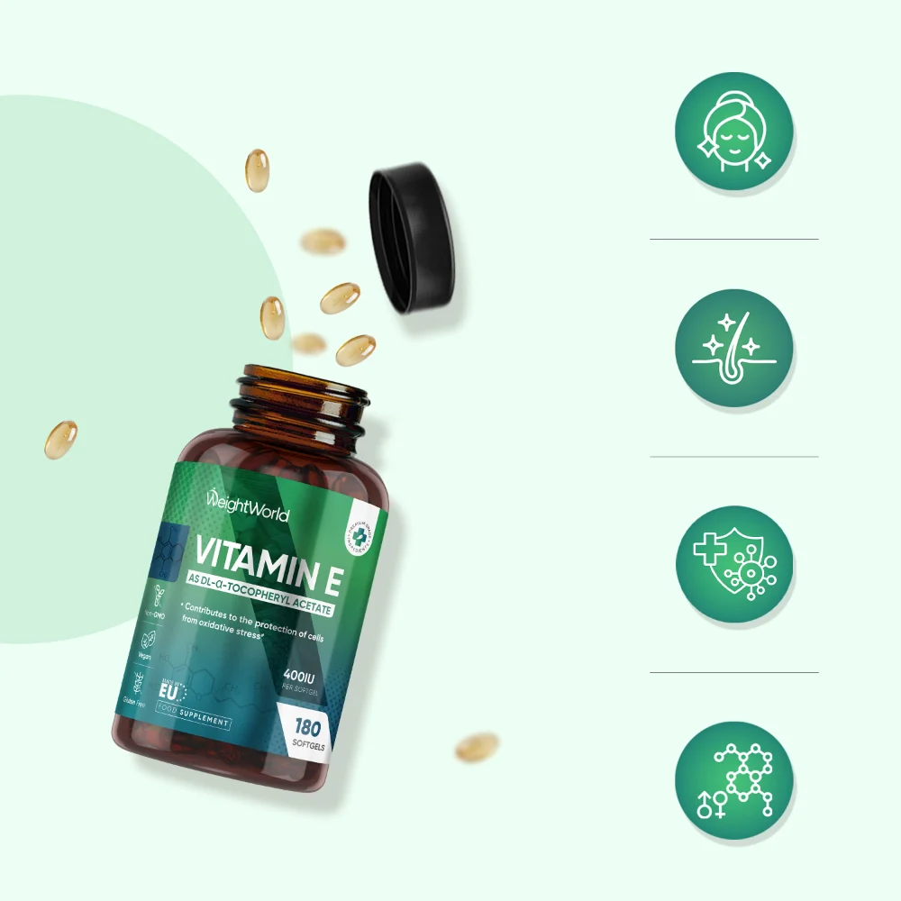 WeightWorld Vitamine E 400 UI 180 gélules molles