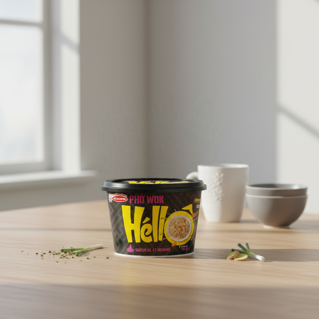 ACECOOK PhoWok Nouilles instantanées saveur ail et oignon - bol 76 g