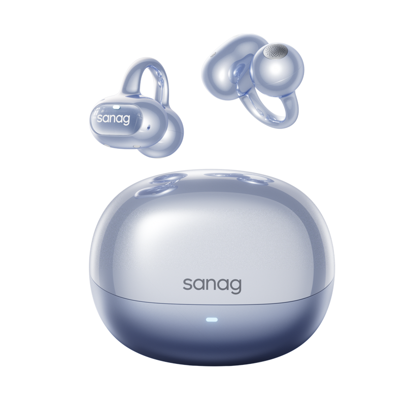 sanag S8S Ultra Écouteurs Bluetooth à clip d’oreille concept conduction osseuse ouverts à contour d’oreille IA sport