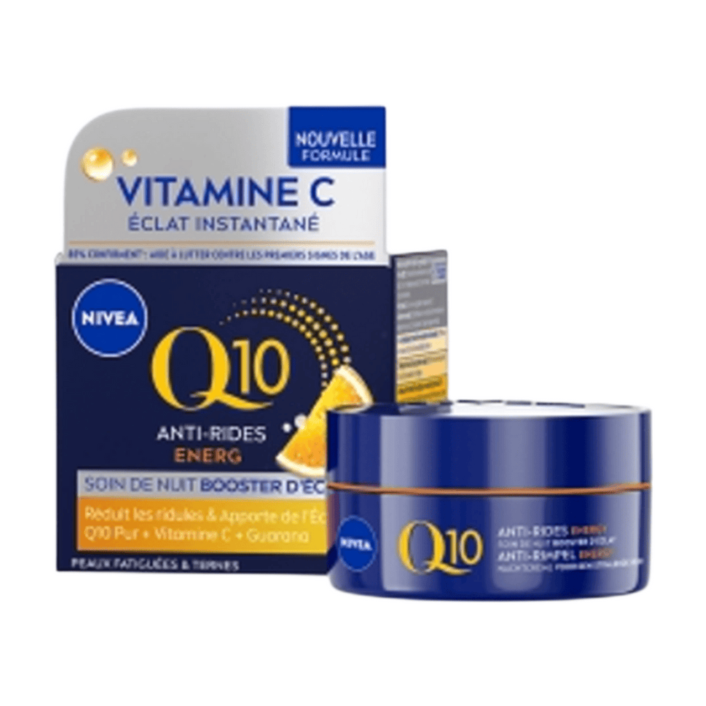 NIVEA Q10 Énergie - Crème de nuit anti-rides pour peau fatiguée et terne - 50 ml