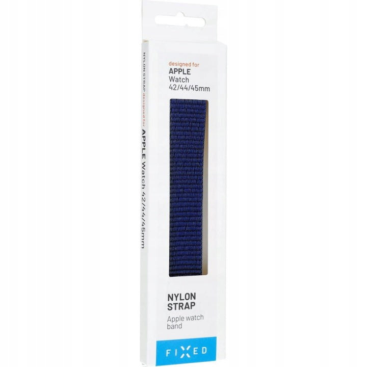 FIXED Bracelet en Nylon pour Apple Watch 42/44/45/46 mm - Bleu Foncé