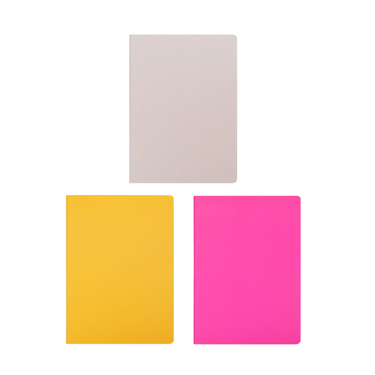 Jubiluu Lot de 3 carnets cousus A5 à couverture souple, 50 feuilles papier offset 80 g, journal ligné crème classique pour école, bureau, tenue de journal ou prise de notes quotidienne, Pastel vif