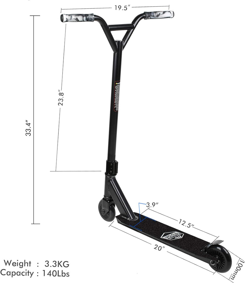 VOKUL Trottinette complète VOKUL Pro pour enfants, garçons, filles, adolescents à partir de 6 ans - Trottinette de cascade freestyle pro - Cadeau haute performance pour tricks de skatepark et de rue