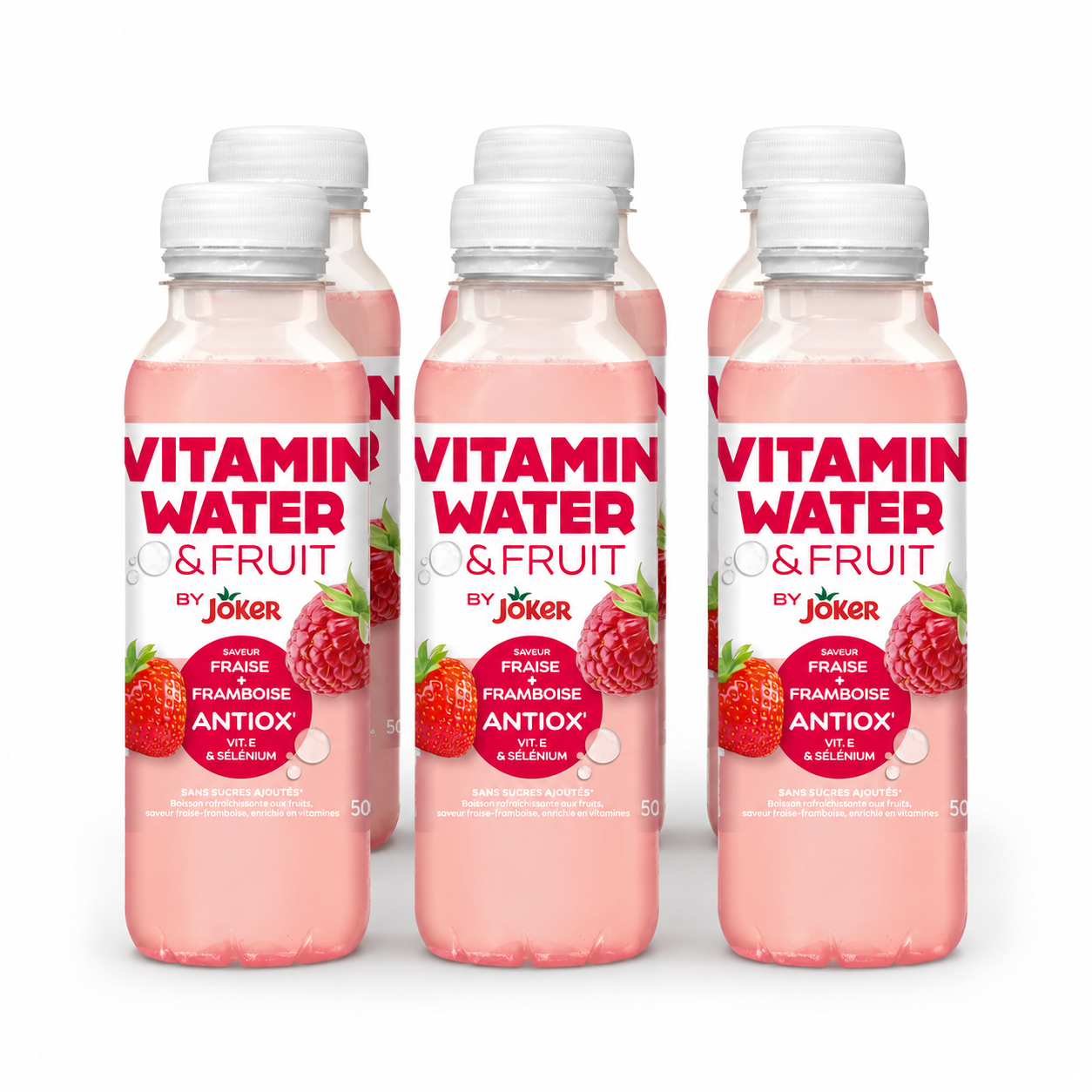 JOKER Vitamin Water & Fruits Fraise Framboise Pack de 6x50cl