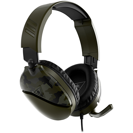 TURTLE BEACH Recon 70 Casque Gaming Filaire (Prise 3.5mm) - Micro Muet par Basculement - PC, PS5, Switch 2 & Xbox Series X|S - Camouflage Vert