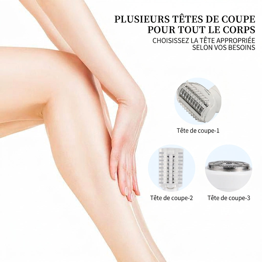 Tondeuse Électrique 3-en-1 Sparoma pour Femmes, Lames en Acier Inoxydable, 8308 Blanc