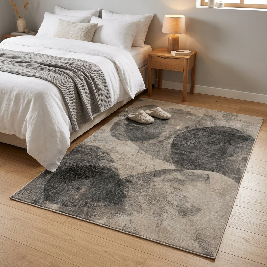 Aloyse Tapis rectangulaire gris acier 160x230 cm - 100 % polyester recyclé, texture tissée résistante à l'usure, pour salon et salle à manger