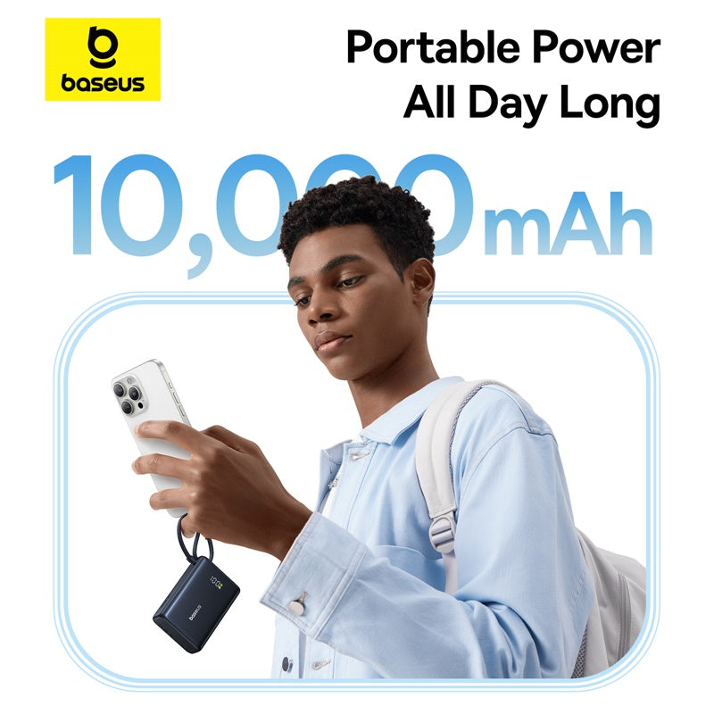 Baseus PicoGo Batterie externe numérique 10000mAh 45 W compatible iPhone 17 - Noir interstellaire