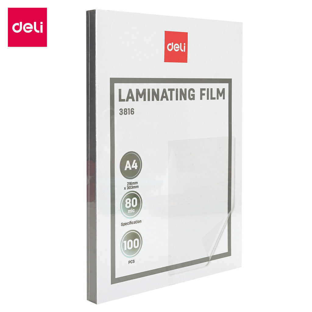 Deli Sachets de laminage, fournitures de protection de documents, format lettre, transparent, lot de 1