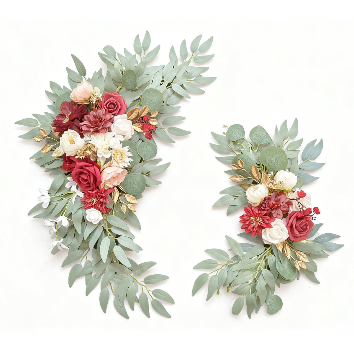Wei's moment Fleurs d'arche de mariée (Lot de 1), Fleurs de mariée artificielles bordeaux pour décorations de panneaux d'accueil de mariage et fleurs d'arche pour cérémonie et