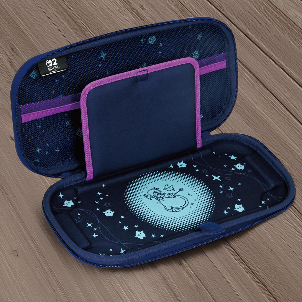 HORI Super Mario Galaxy Housse de protection et transport Nintendo Switch 2 - Filet rangement accessoires - 10 compartiments jeux - Motif Harmonie
