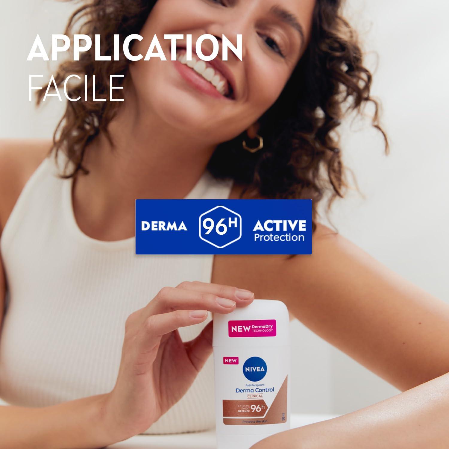 NIVEA Déodorant Femme Aisselles Derma Dry Control 96H Stick 50 ml