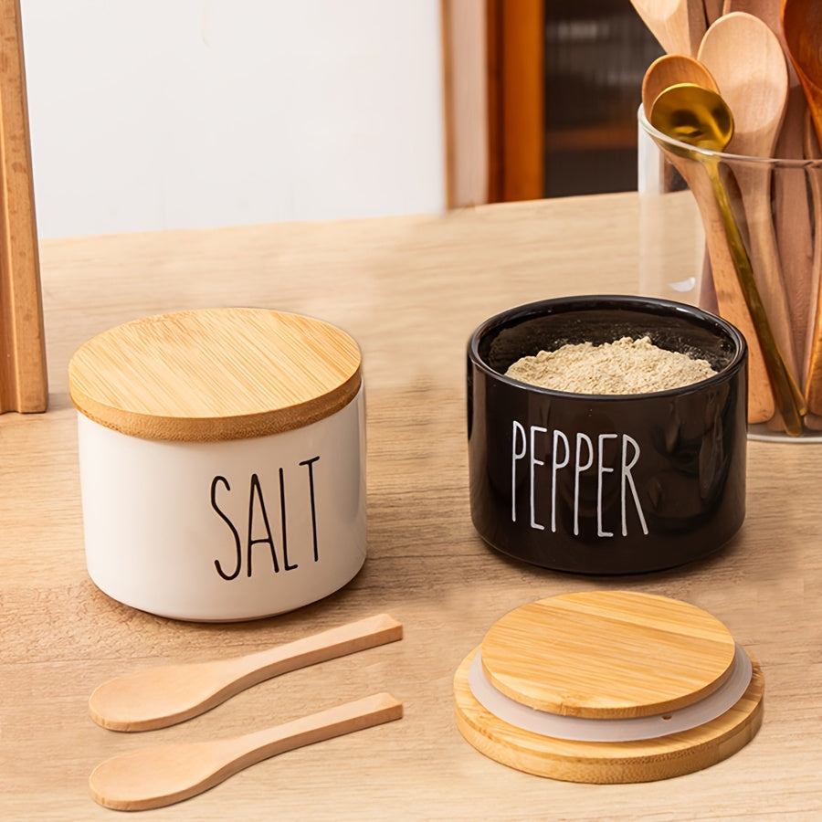 YumiPLUS Ensemble salière et poivrière avec cuillère en bambou 2 pièces