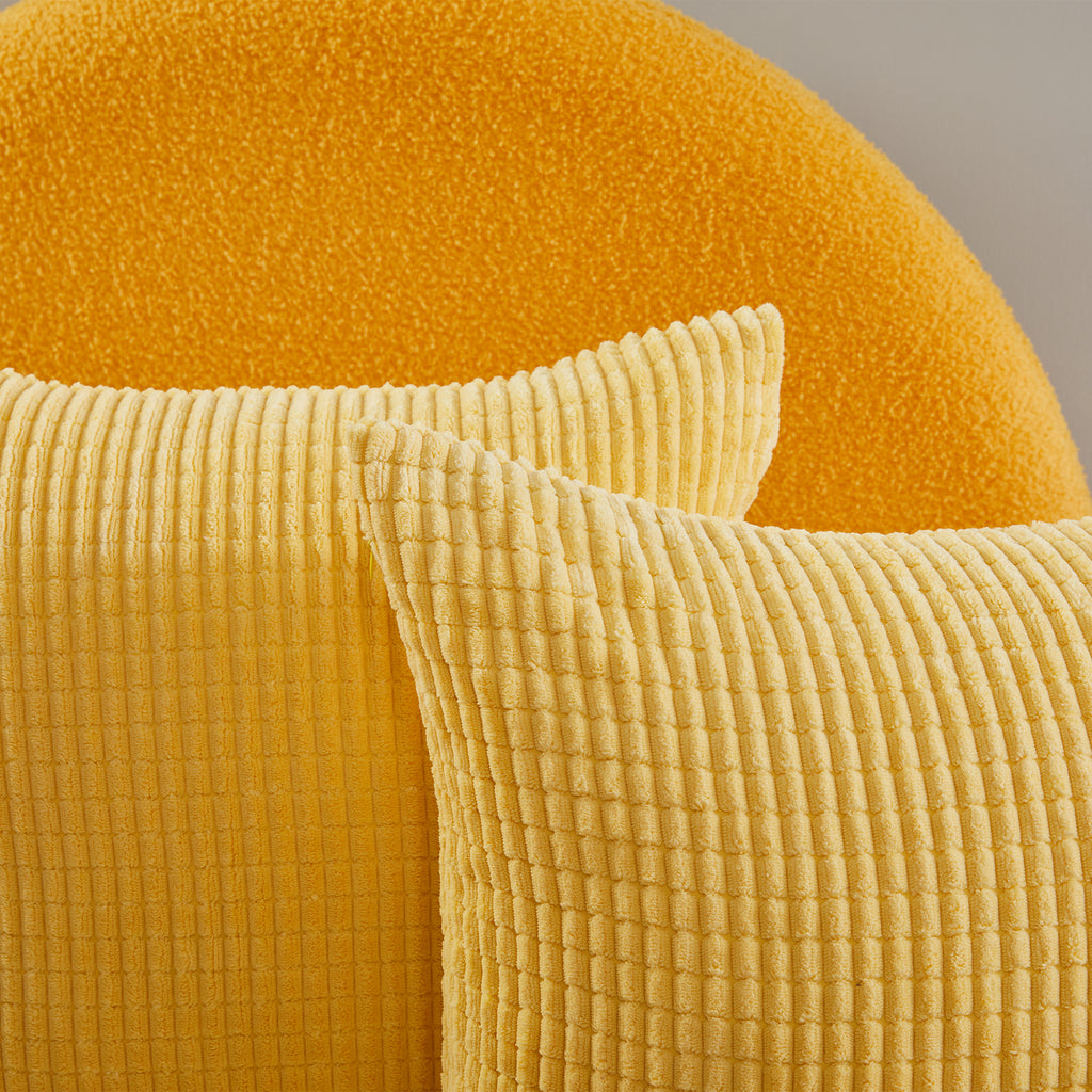 Deconovo Housse de coussin en velours, coloris doré, 50 x 50 cm, 1 pièce