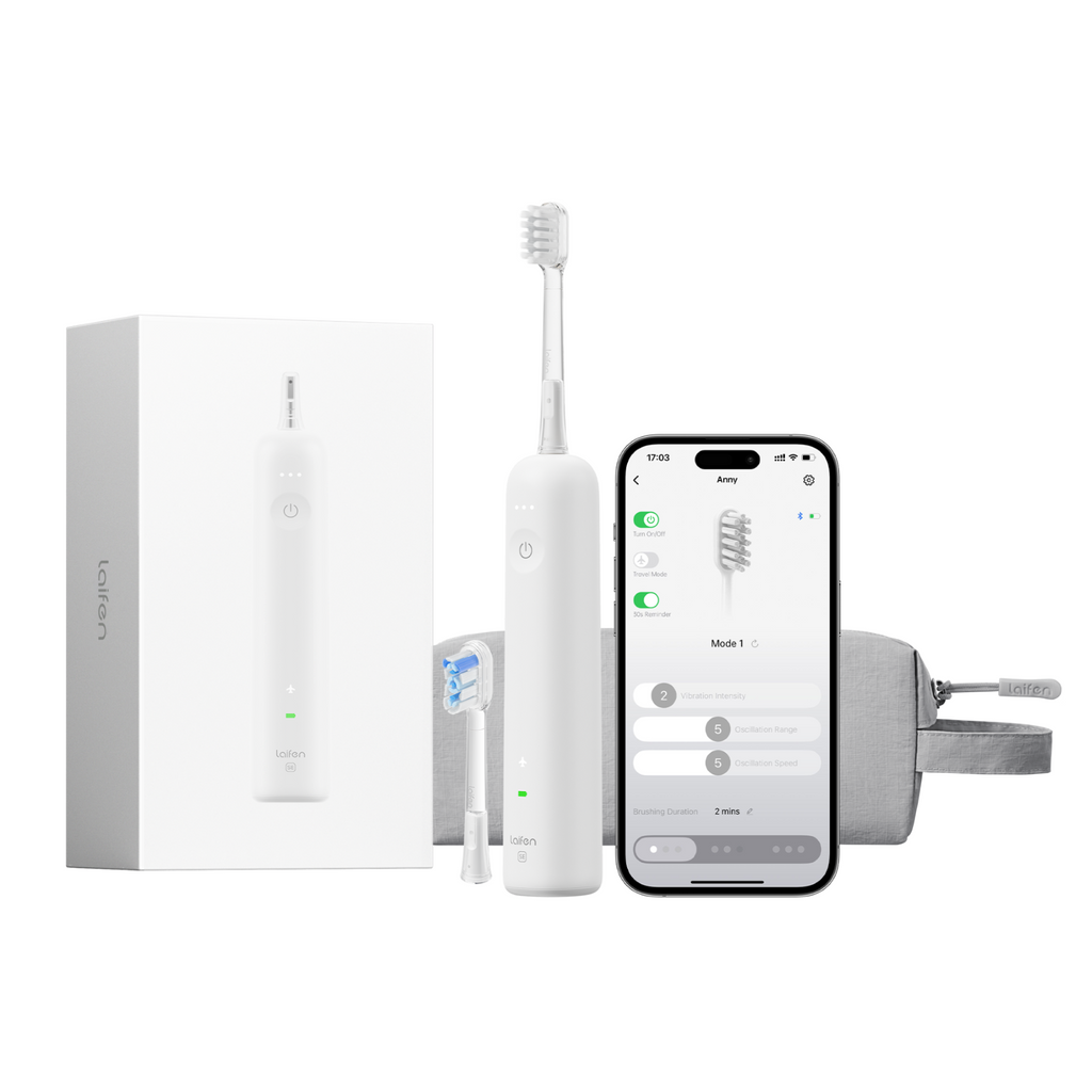 Laifen Wave SE Brosse à dents électrique, Brosse à dents sonique intelligente avec contrôle par application, Oscillation à 60°, 3 modes personnalisables, Batterie de 50 jours