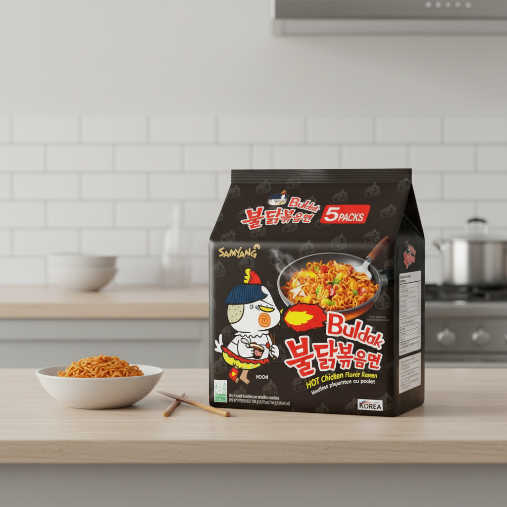 Samyang Buldak Nouilles instantanées saveur poulet épicé original - 5 x 140 g