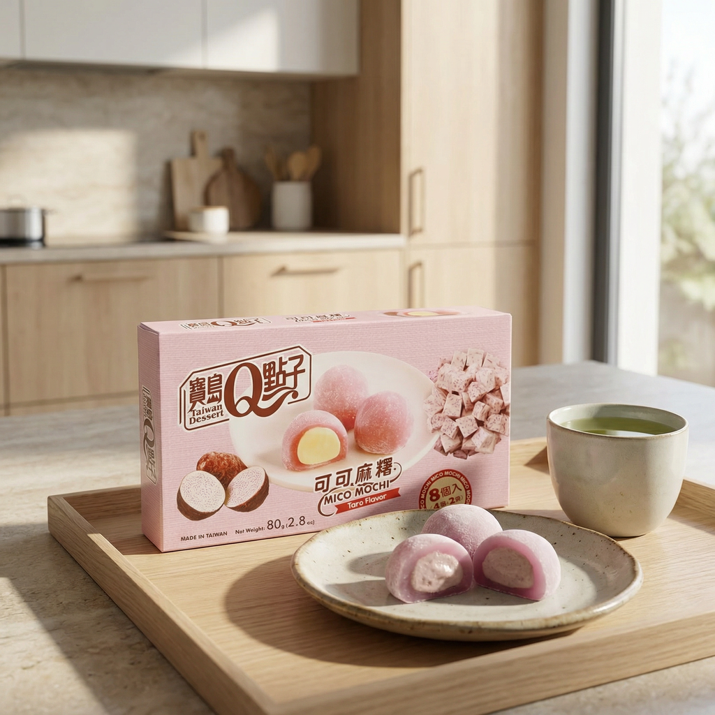 Q-BRAND Mochi au cacao et au taro - 80 g