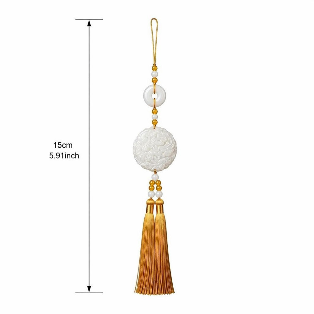 Huacan Ancien Hanfu Dragon Phénix Double Pointe Pampilles Pendentif de Ceinture pour Hommes et Femmes Accessoires de Ceinture pour Couple Accessoires Pendentif Or