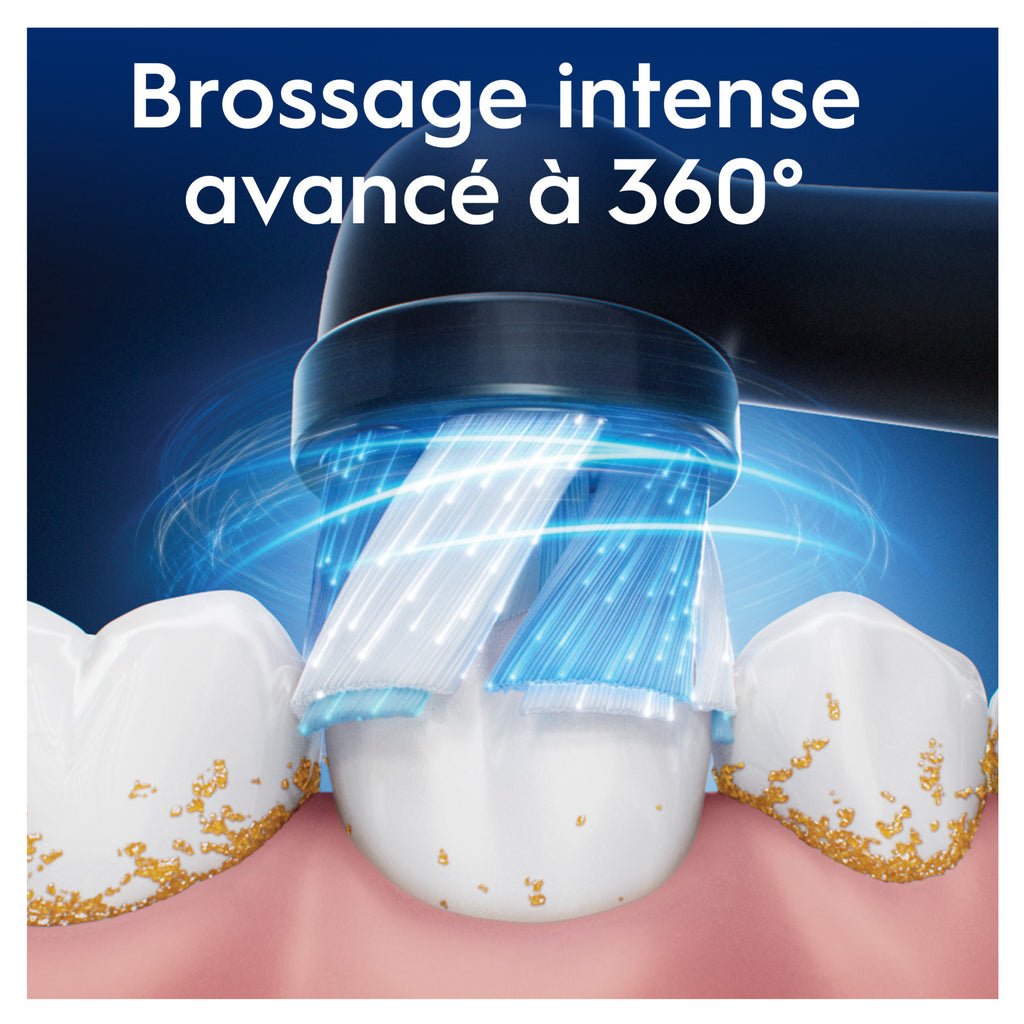 Oral-B iO Ultimate Clean Noir - Brossettes de Rechange Originales pour Brosse à Dents Électrique - Nettoyage Profond - Pack de 6