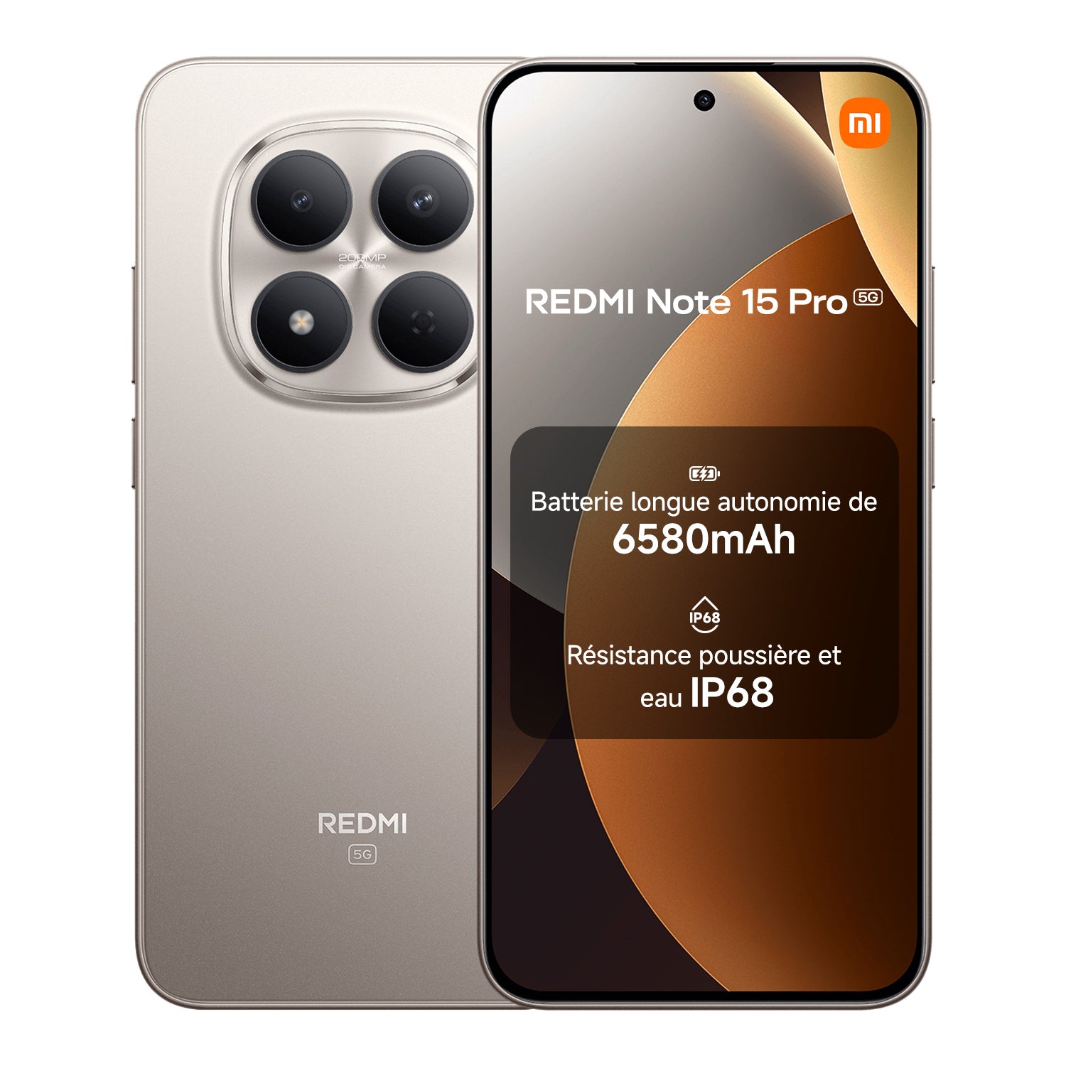 REDMI Note 15 Pro 5G Couleur Titane 12 Go RAM 512 Go ROM Esim, Double SIM, NFC
