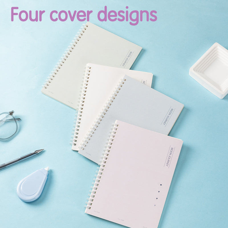 Deli Carnet à Spirale, A5 (148x210 mm), 60 Feuilles/120 Pages, 70 g/m² - Parfait pour Étudiants, Bureau & Journaling, Série Tons Clair, Lot de 4