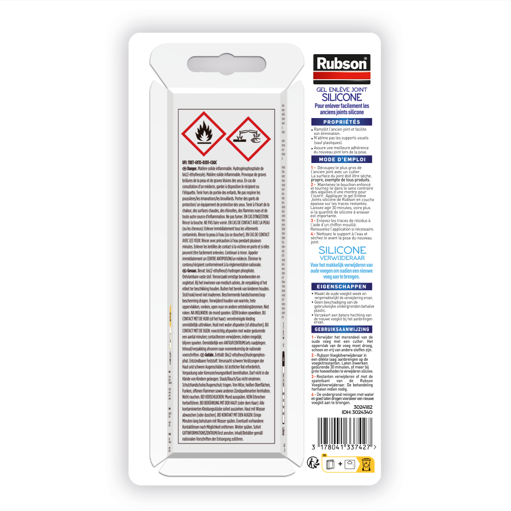 Henkel Rubson – Gel Enlève Joints Silicone (tube de 80 ml) – Gel décapant pour retirer les joints de silicone – Dissolvant pour ramollir l'ancien joint et faciliter son élimination