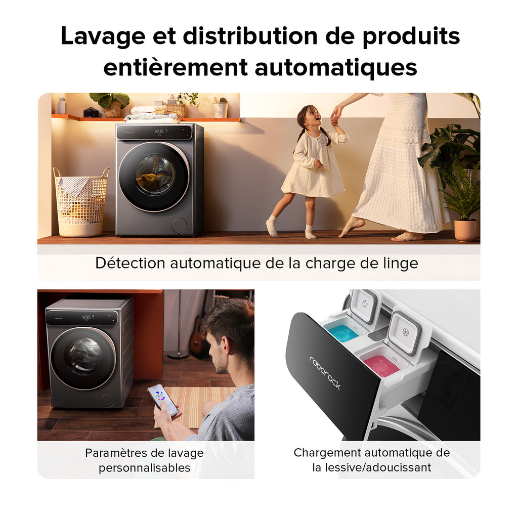 Roborock Zeo One Lave-Linge Séchant, Gris, 10 kg Lavage et 6 kg Séchage, Technologie de Séchage Zeo-cycle, Algorithme de Lavage et Séchage RR Seafarer, Système Autonettoyant LintClear