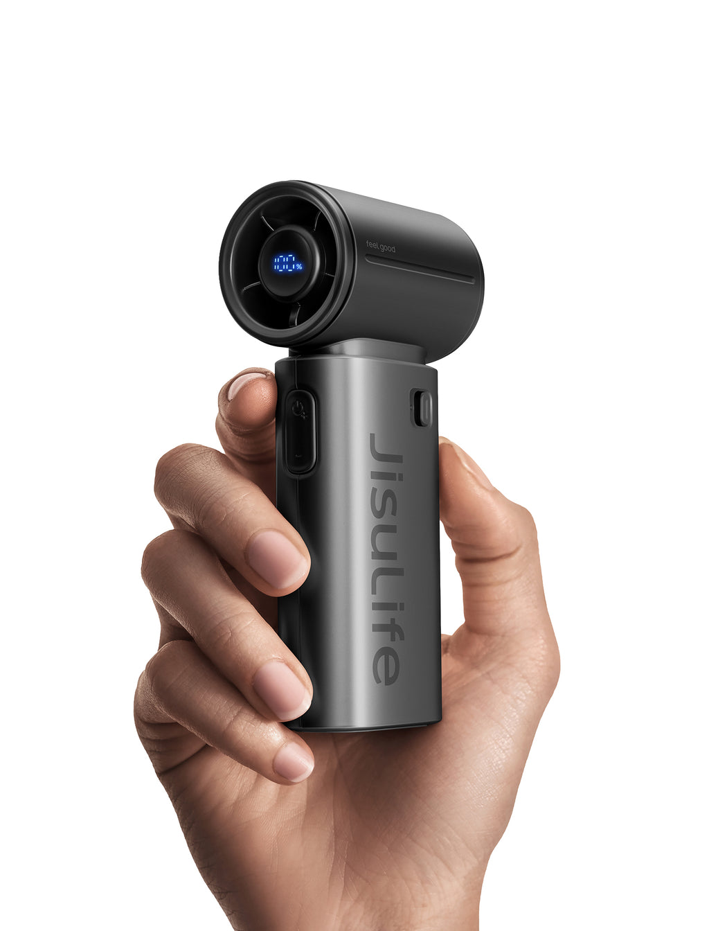 JISULIFE Ventilateur souffleur portable 9S Turbo – Équipé d'une batterie robuste de 5000 mAh pour une autonomie impressionnante de 22 heures, doté de 5 réglages de vitesse variables