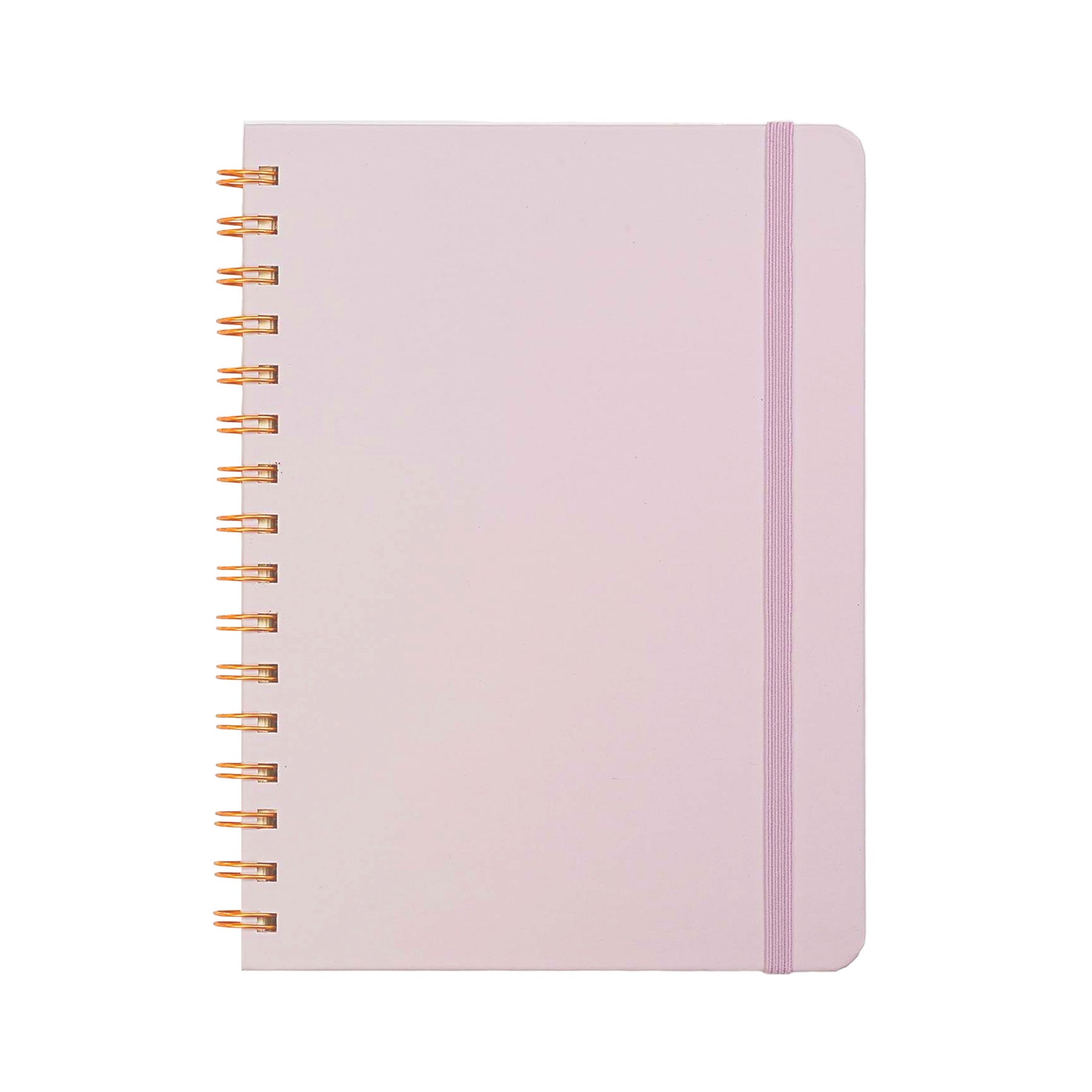 Jubiluu Carnet ligné à spirale A5 couverture rigide - 96 feuilles (papier offset 100 g), avec élastique - Journal ligné crème classique pour écriture, école, bureau et cadeaux - Violet lavande