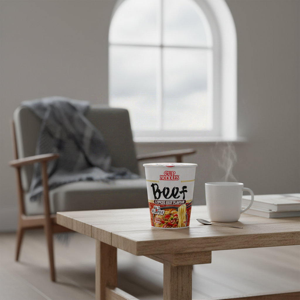 NISSIN Nouilles instantanées en bol saveur bœuf 5 épices - 64 g