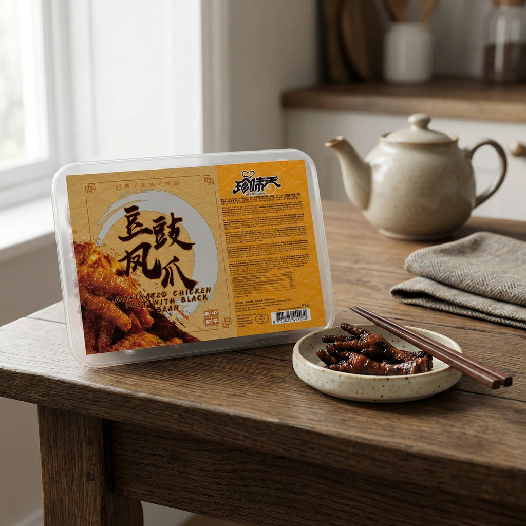 Zhen Wei Xiang haricots noirs fermentés avec pattes de poulet 300g