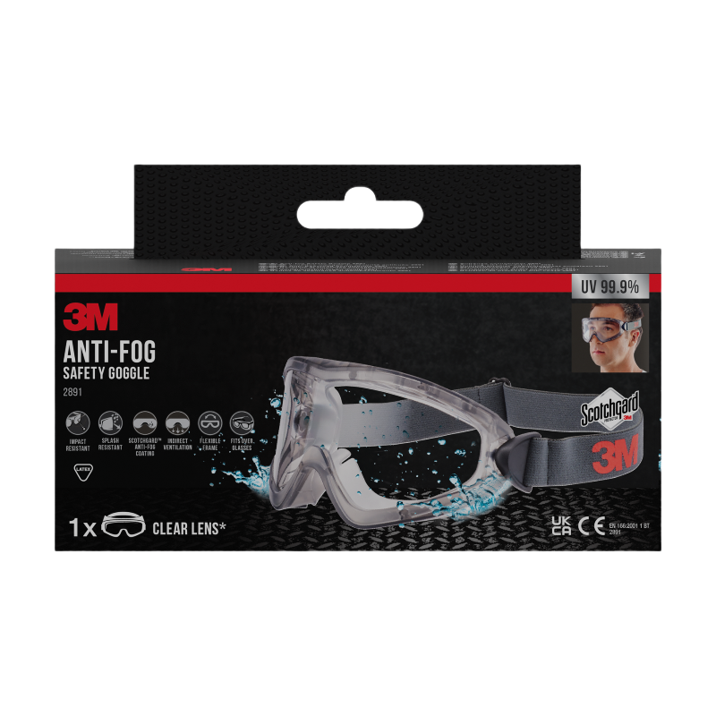 3M Lunettes-masque grand confort 3M™ 2891S avec revêtement Scotchgard™