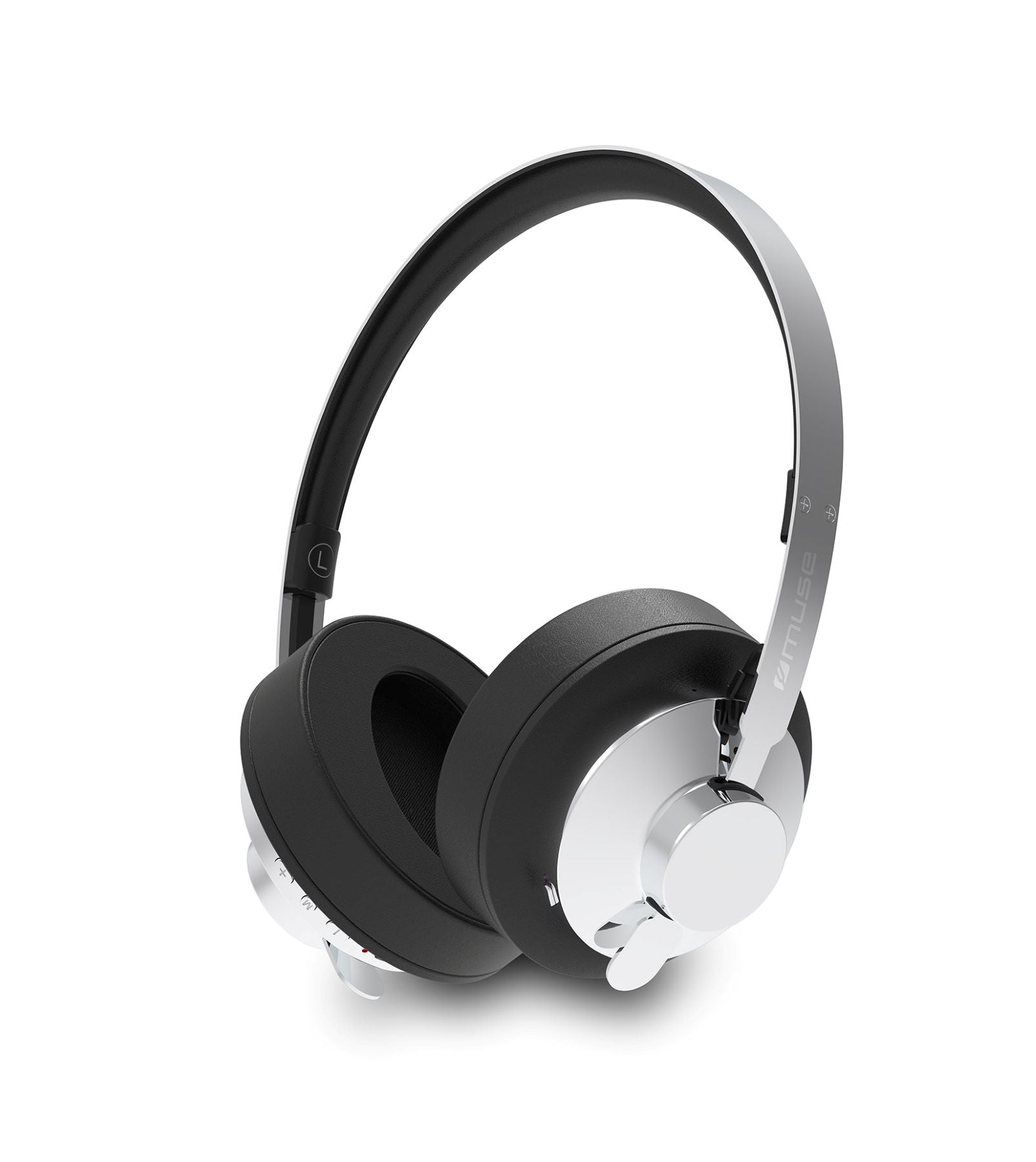 Muse M-298 SBL Casque Bluetooth circum-aural ANC avec 66 heures d'autonomie, USB-C, aux, appels mains libres et arceau confortable