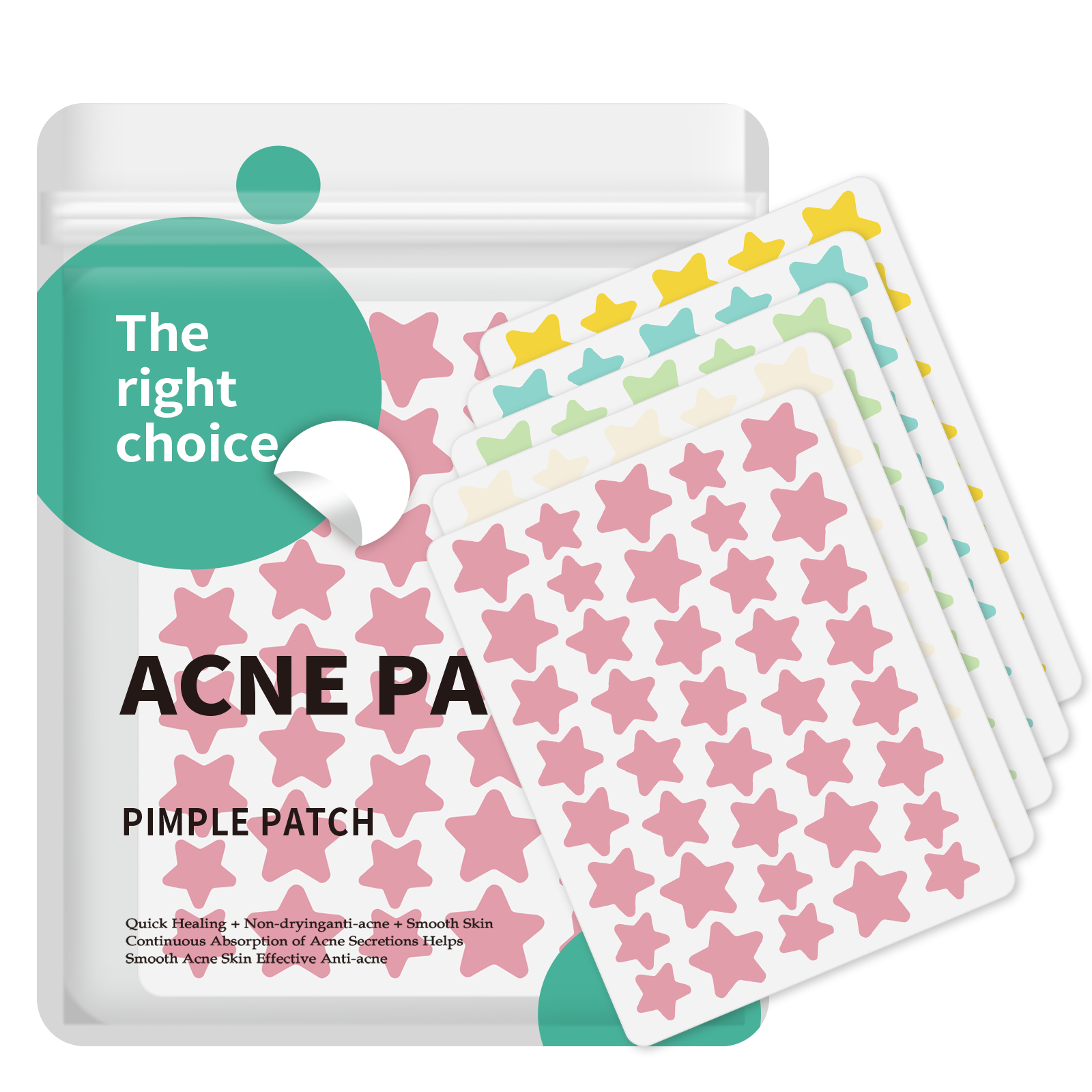 GAONLY Lot de 40 patchs anti-acné en forme d'étoile (5 feuilles)