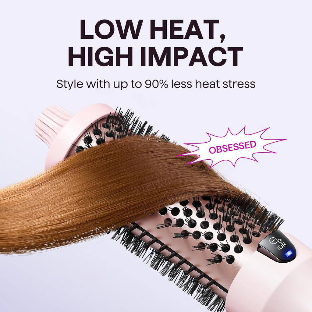 wavytalk Brosse thermique, Brosse chaude ronde ionique chauffante pour souffler, pour rendre les cheveux plus lisses et plus brillants, Facile à utiliser, Non pour le séchage