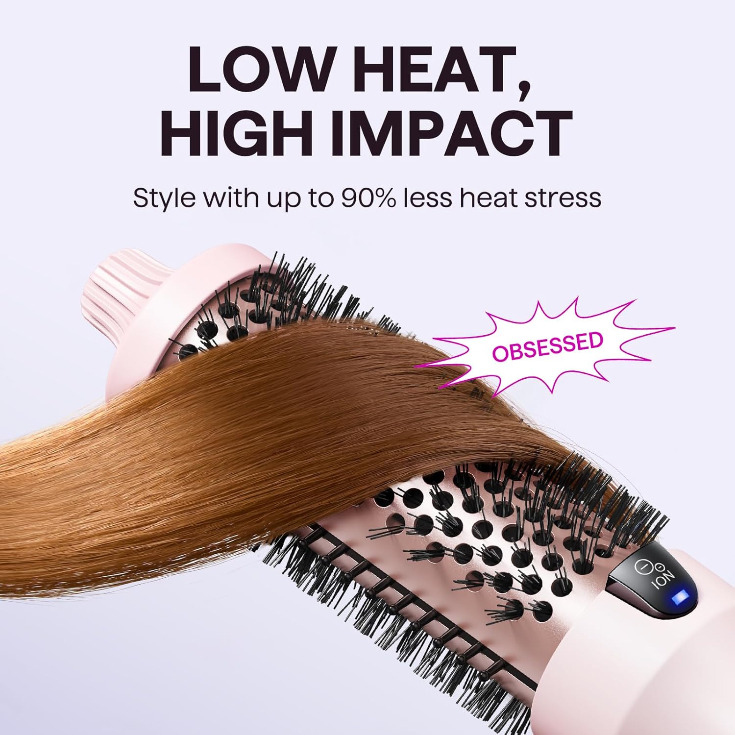 wavytalk Brosse thermique, Brosse chaude ronde ionique chauffante pour souffler, pour rendre les cheveux plus lisses et plus brillants, Facile à utiliser, Non pour le séchage