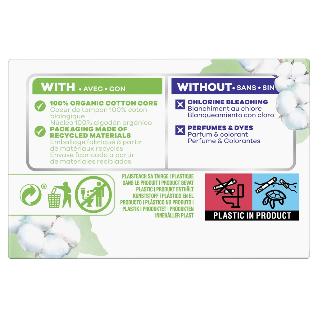 TAMPAX Cotton Protection, tampons réguliers avec applicateur-14 unités