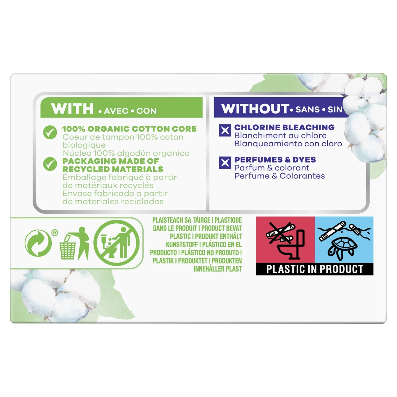 TAMPAX Cotton Protection, tampons réguliers avec applicateur-14 unités