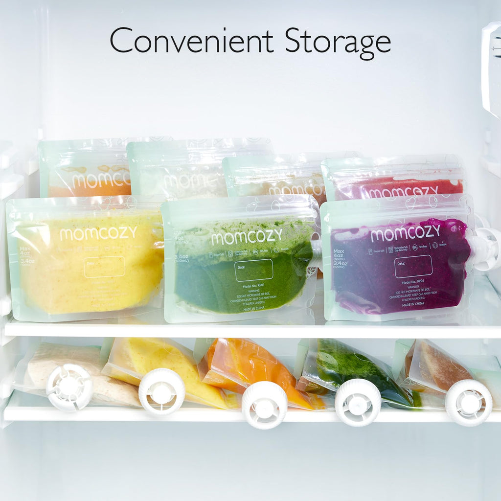Momcozy RP01 Sachets de purée réutilisables pour bébé - 10 x 100 ml