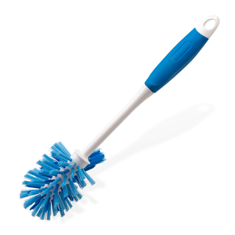 Kleaner Brosse à main bleue 36 cm avec poils 29 mm et manche en caoutchouc TPR, Récurage intensif