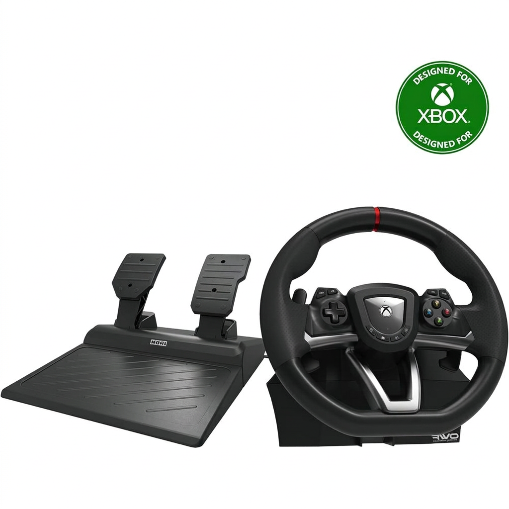 Hori Overdrive Volant de Course PC/Xbox Series X|S/Xbox One Sous Licence Officielle Avec Pédales Direction à 270 Degrés Noir