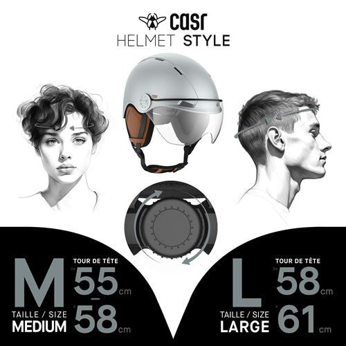 CASR Style Casque de Protection Gris Bleu M