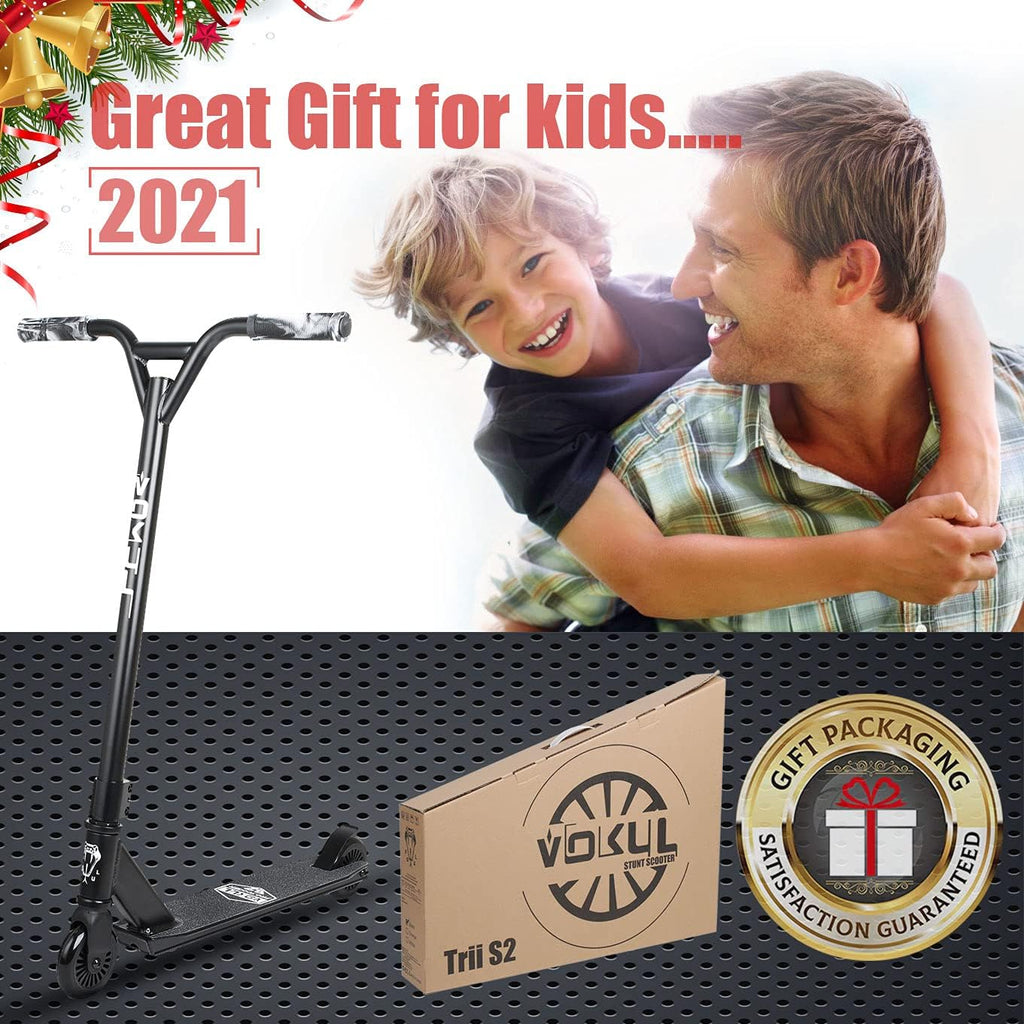 VOKUL Trottinette complète VOKUL Pro pour enfants, garçons, filles, adolescents à partir de 6 ans - Trottinette de cascade freestyle pro - Cadeau haute performance pour tricks de skatepark et de rue