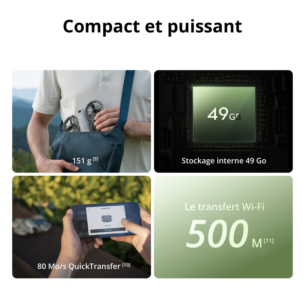 DJI Neo 2 Fly More Combo Drone 4K avec radiocommande RC-N3