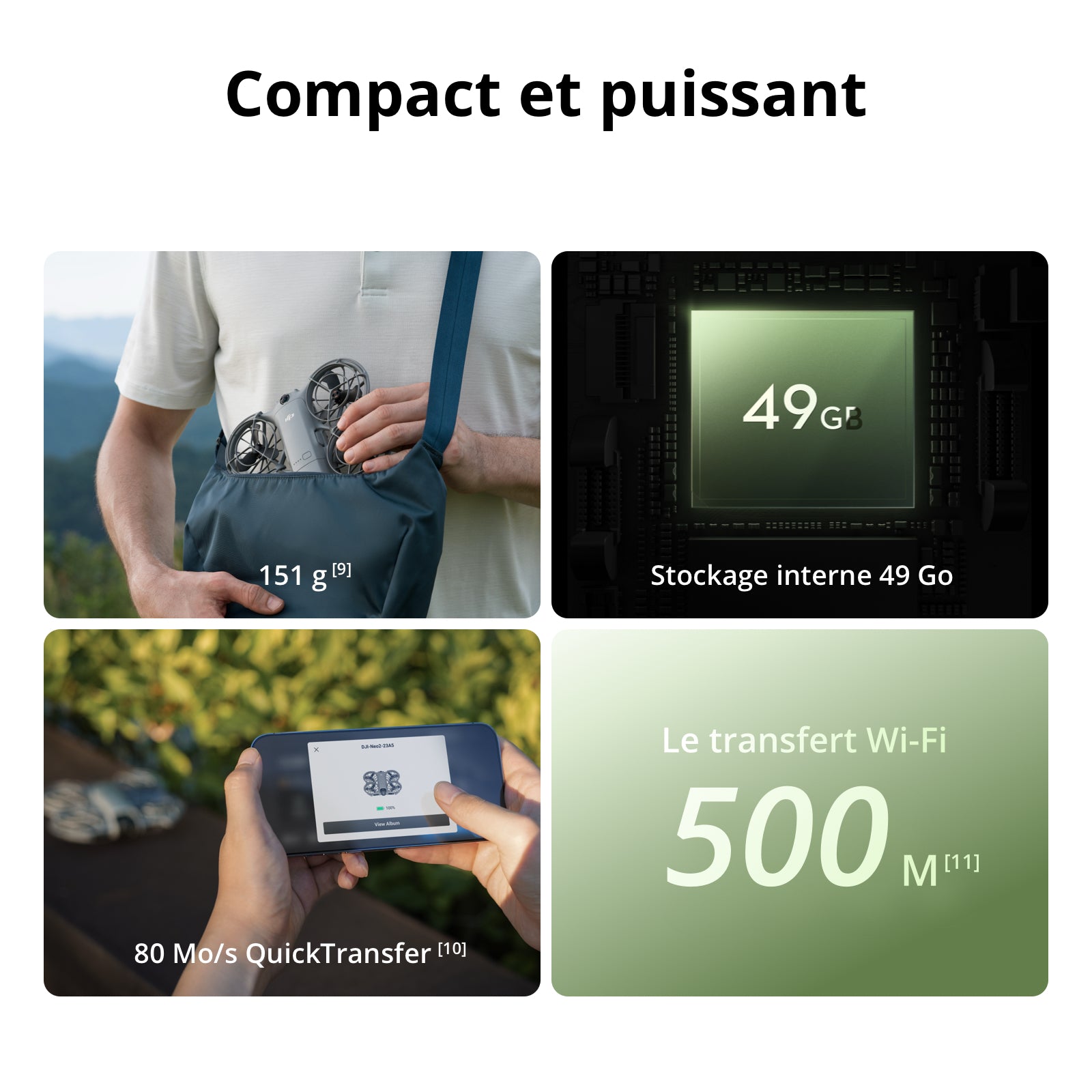 DJI Neo 2 Fly More Combo Drone 4K avec radiocommande RC-N3